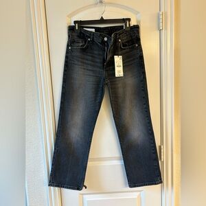 Women's black Zara straight cropped slim fit jeans
